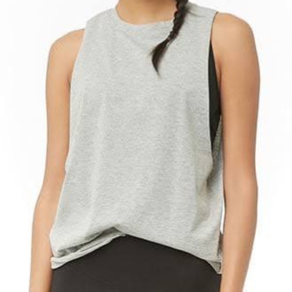 Gray Forever 21 Muscle T-Shirt